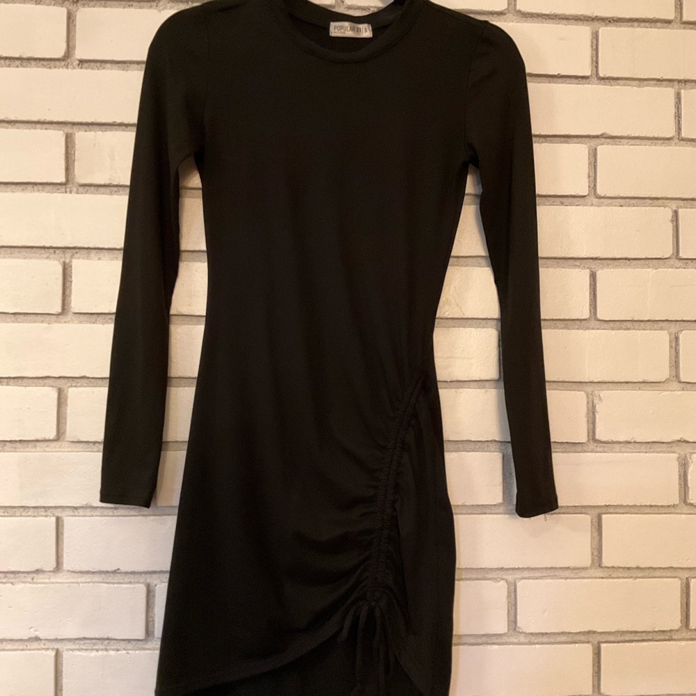 Long sleeve bodycon bottom ruched dress